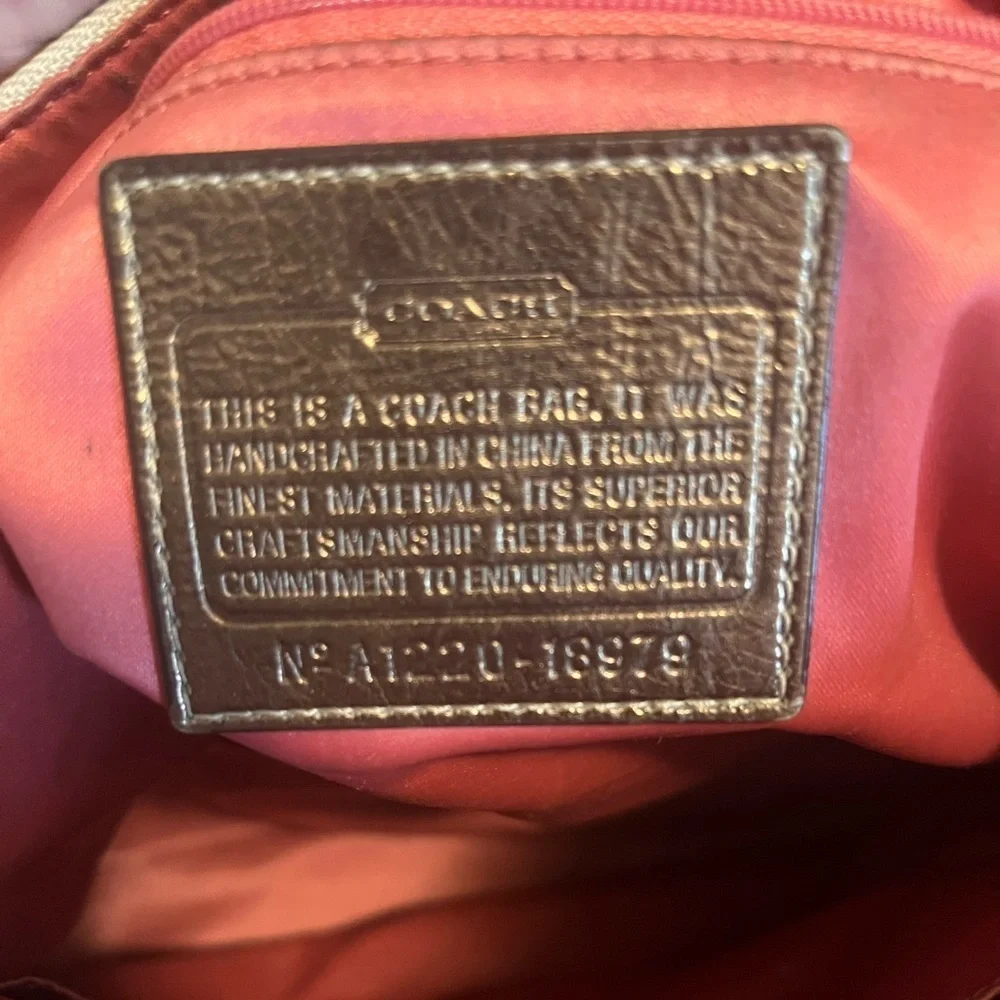 Coach Tan Signature Tote Bag Classic C Monogrammed Fabric